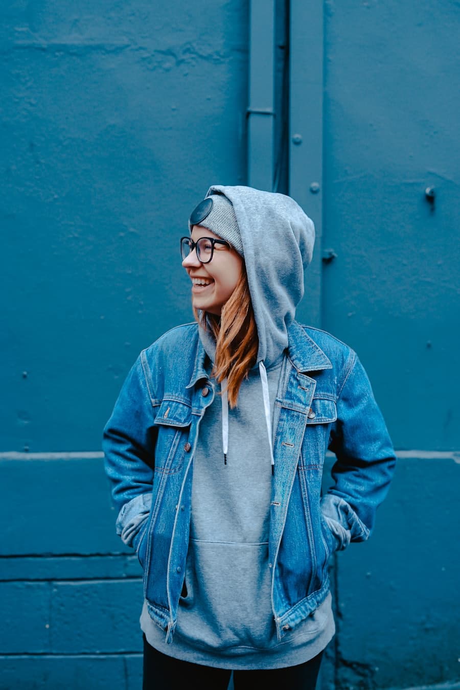 A person smiling confidently